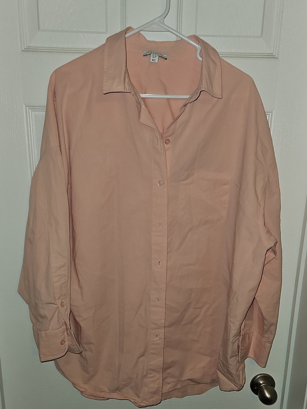 Womens Pink Button-Up Shirt - Relaxed Fit